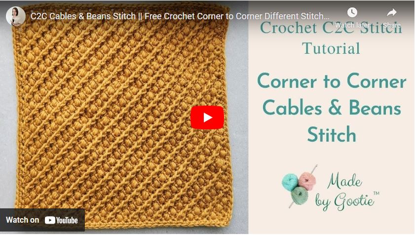c2c stitches variations crochet