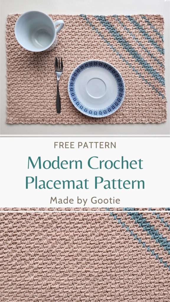 Modern Crochet Placemat Pattern (Free) - Seashore Bliss Placemat