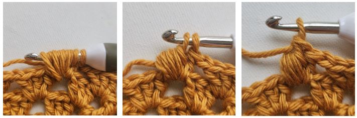 this is a photo how to crochet the puff stitch