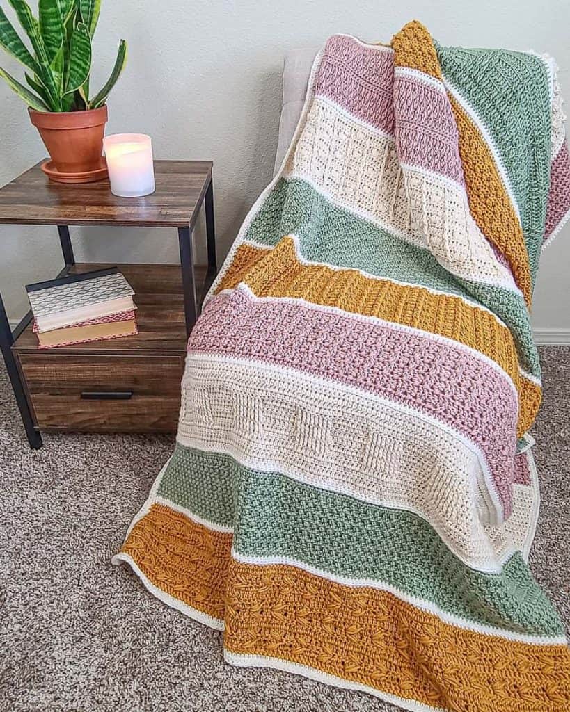 striped crochet blanket pattern free made by gootie