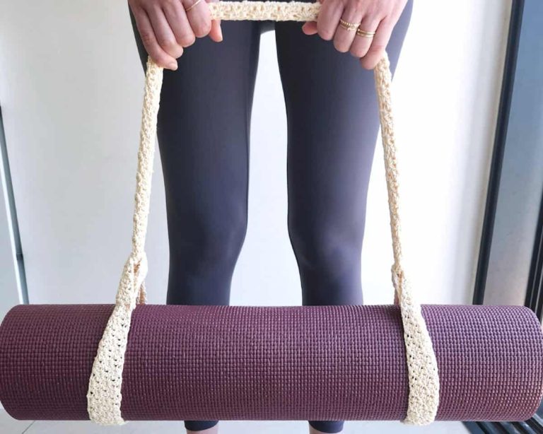 crochet yoga mat holder made by gootie
