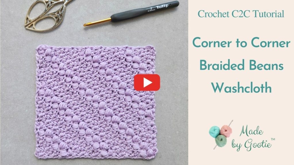 beginner crochet washcloth pattern made by gootie