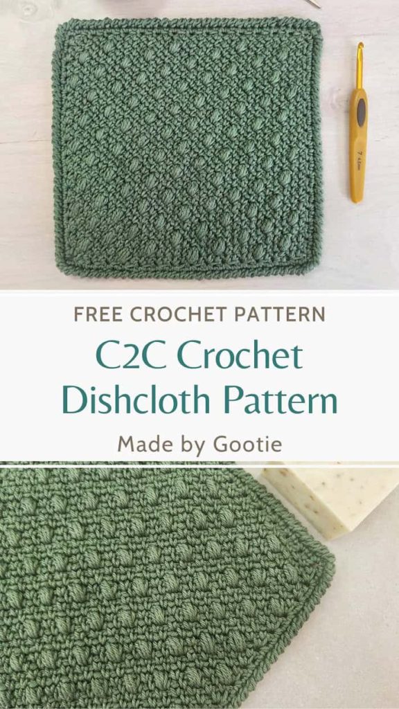 c2c crochet dishcloth pattern made by gootie - Copy