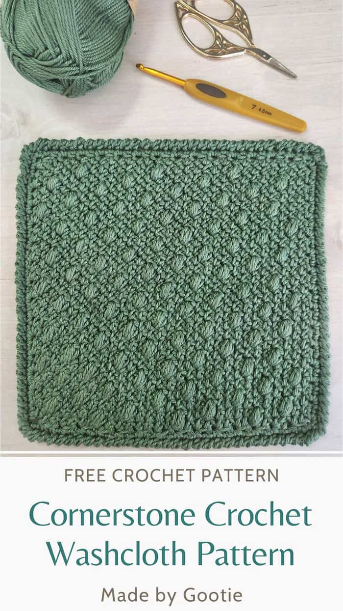 Cornerstone Crochet Washcloth Pattern (Free) - Made by Gootie