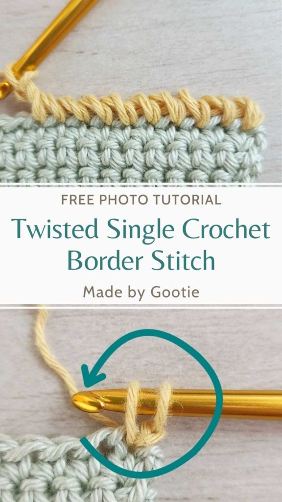 twisted single crochet border stitch made by gootie