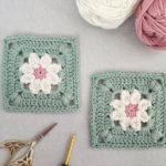 crochet daisy granny square pattern made by gootie