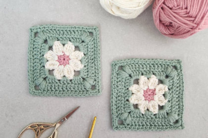 crochet daisy granny square pattern made by gootie