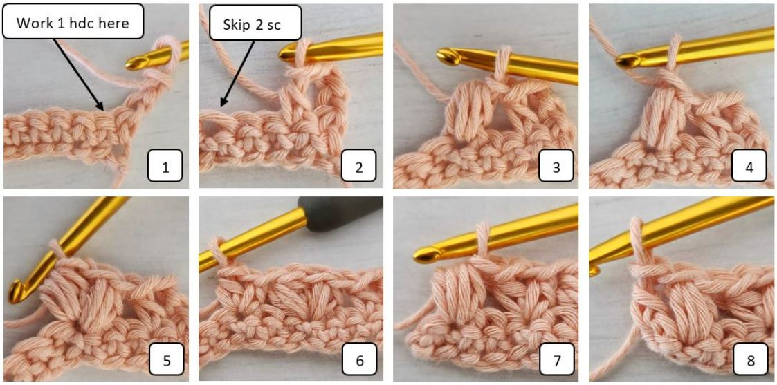 how to crochet the wheat stitch made by gootie