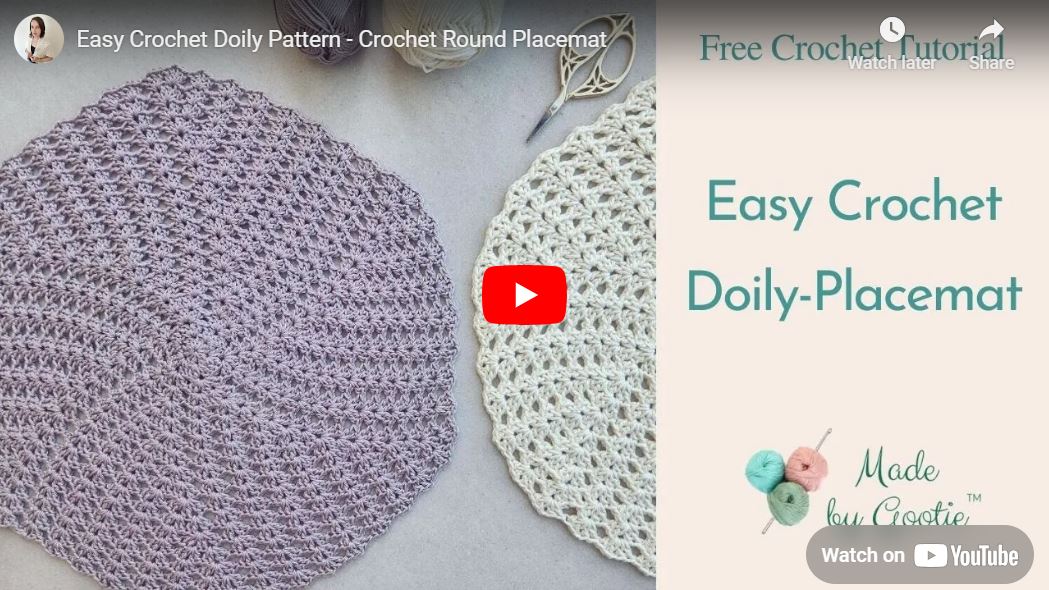 how to crochet doily video tutorial