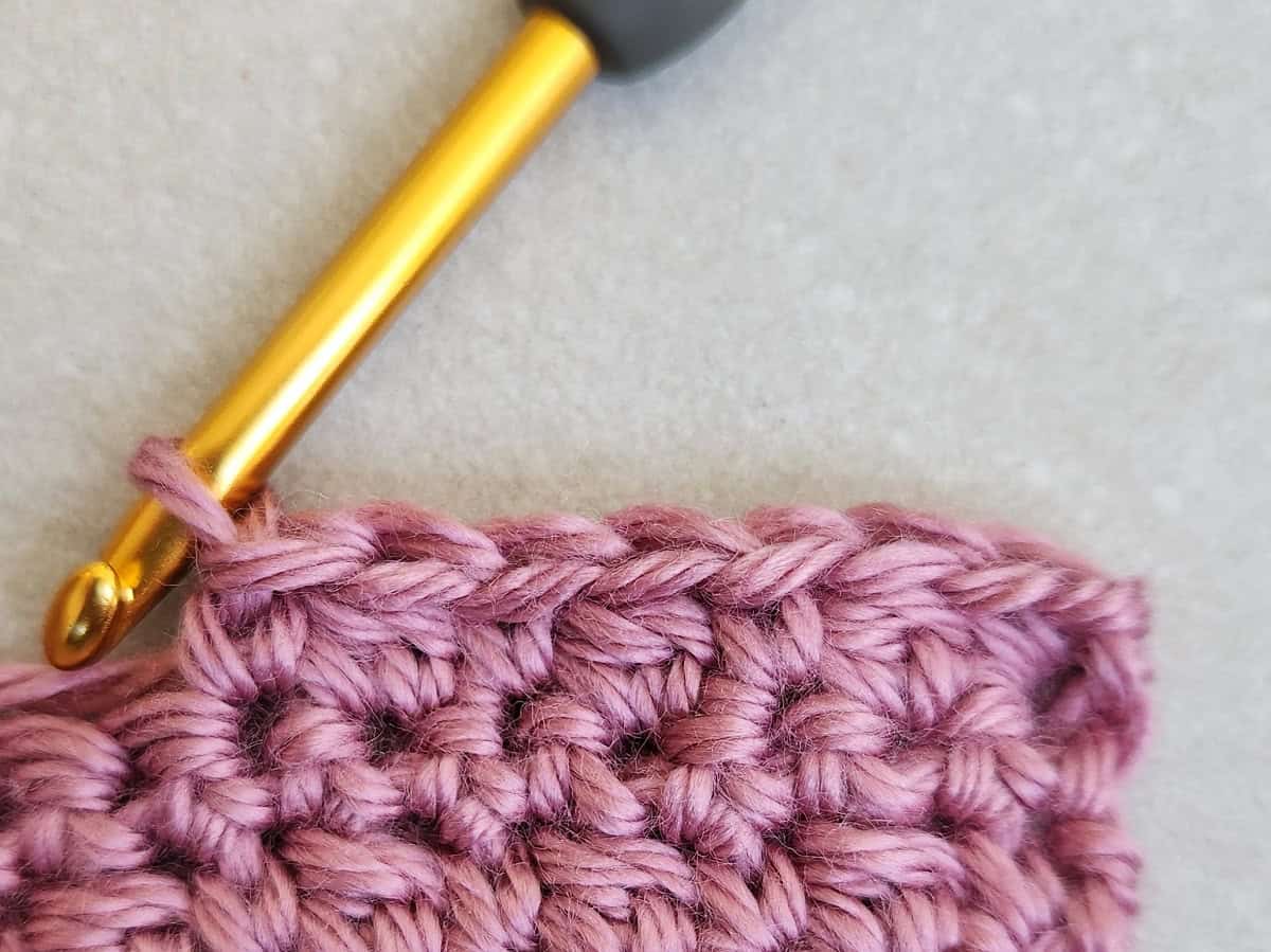 wrong side of crochet berry stitch