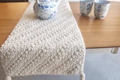 braided beans table runner free crochet pattern gootie