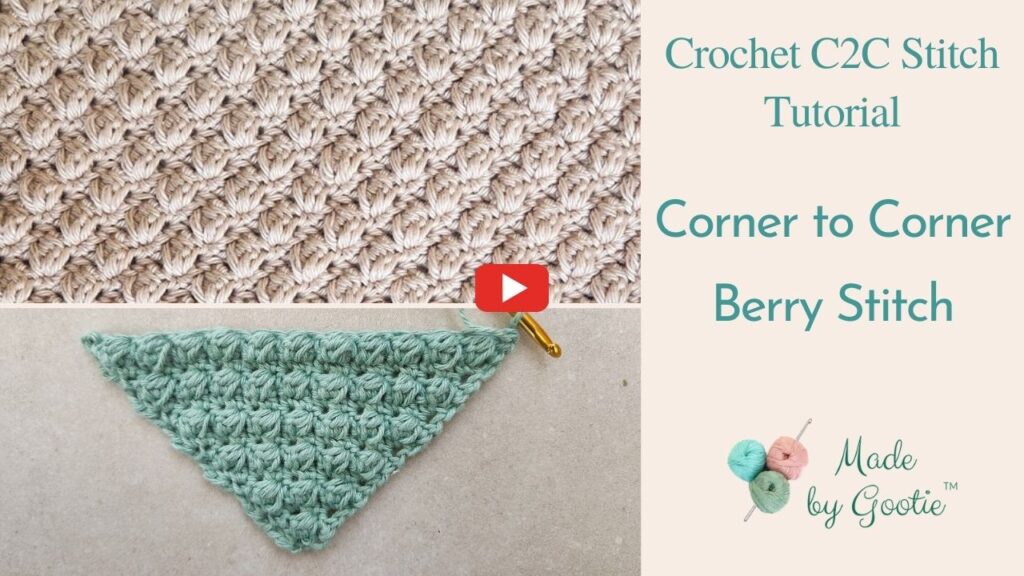 crochet c2c stitch berry tutorial made by gootie