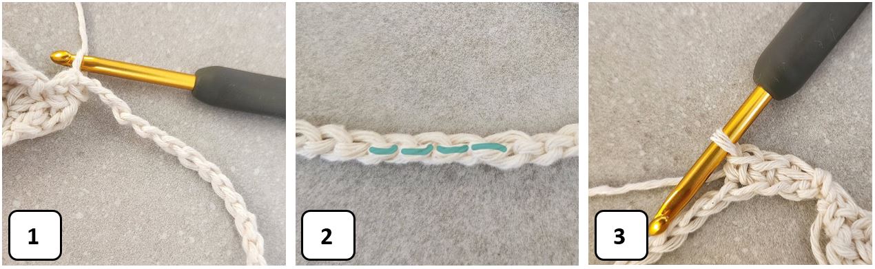 crocheting a bag strap