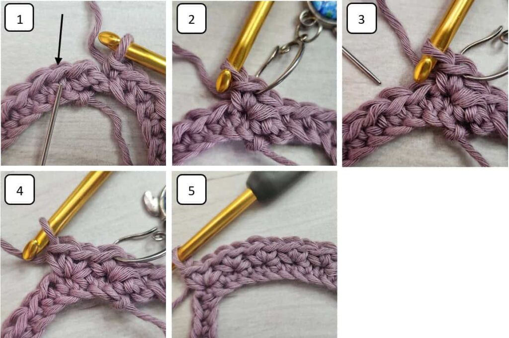 2 single crochet stitch made by gootie