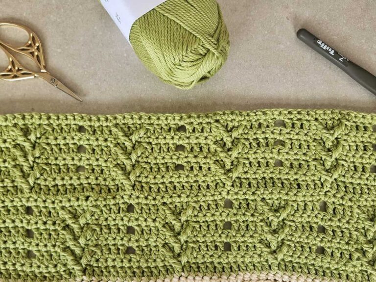 Fishbone crochet cable pattern - Section 3