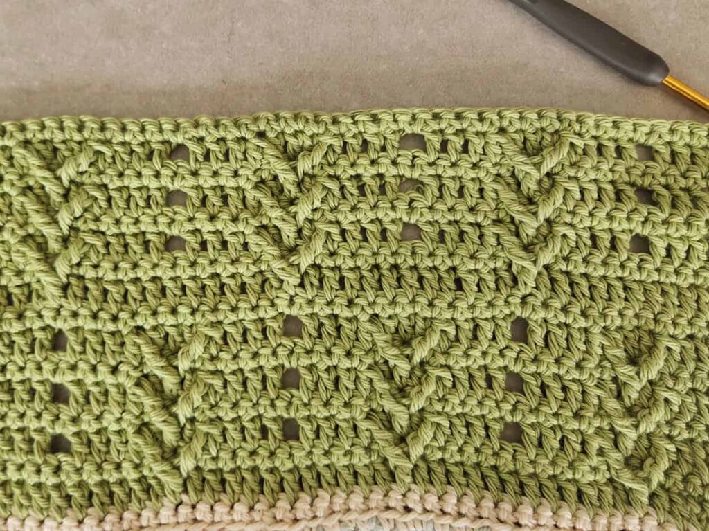 crochet cable stitch pattern - Section 8
