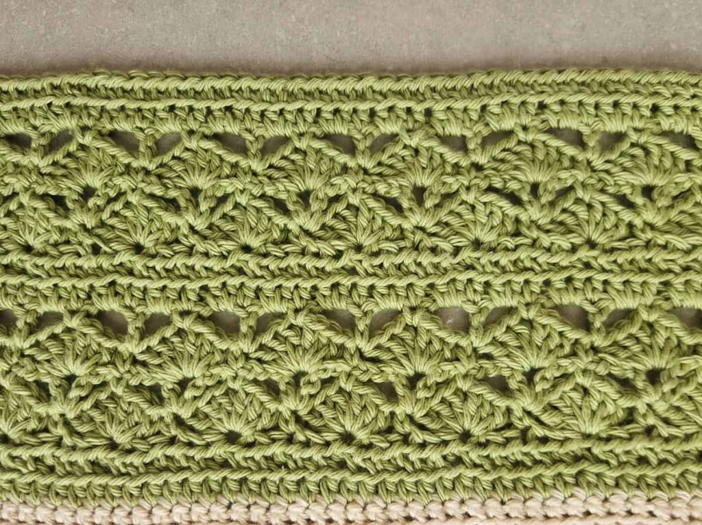 crochet shells blanket pattern - Section 11