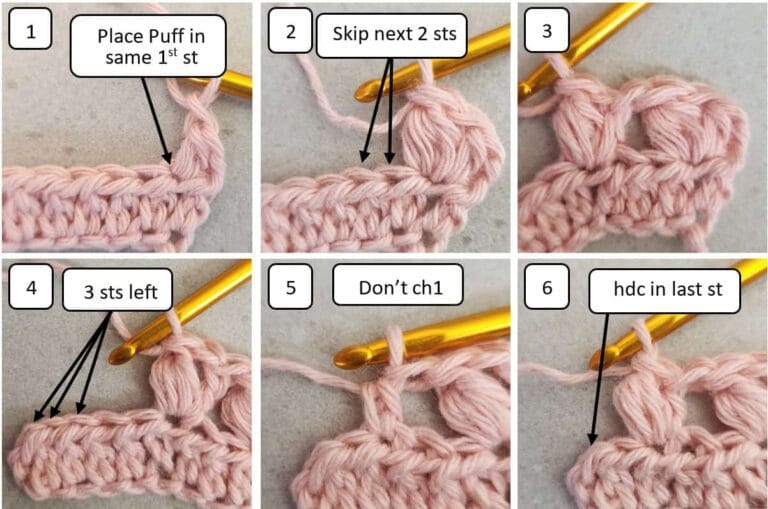 Crochet Puff Stitch Pattern - Drifting Puffs - Made by Gootie