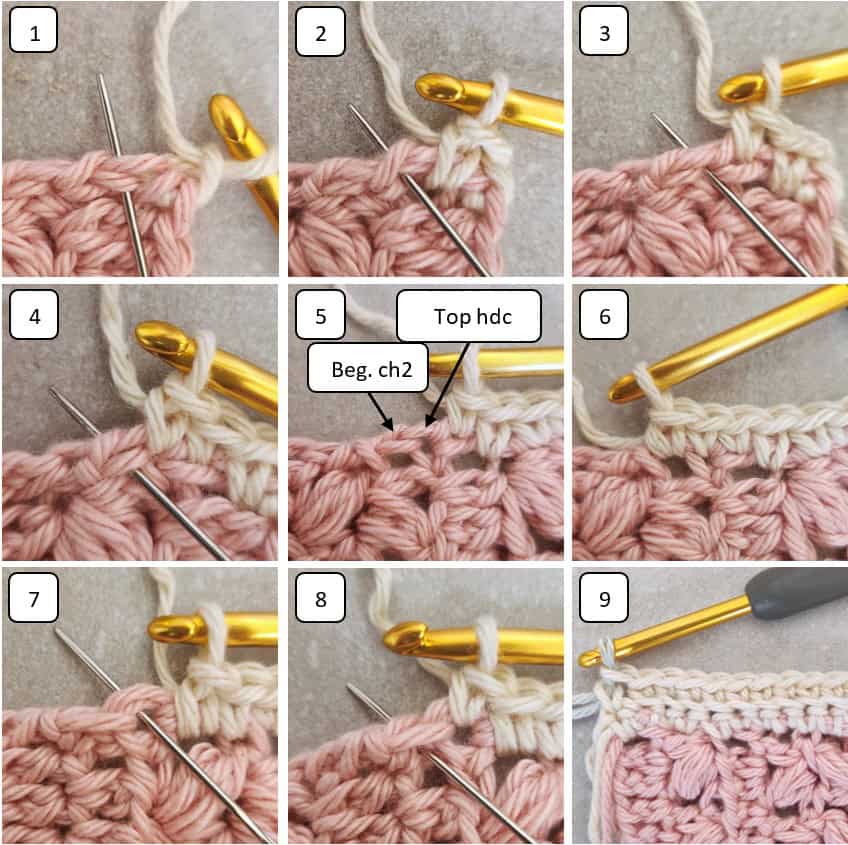 transition rows for section 2 of springtime journey crochet blanket