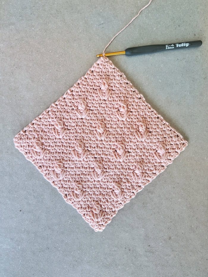 C2C moss stitch dishcloth gootie