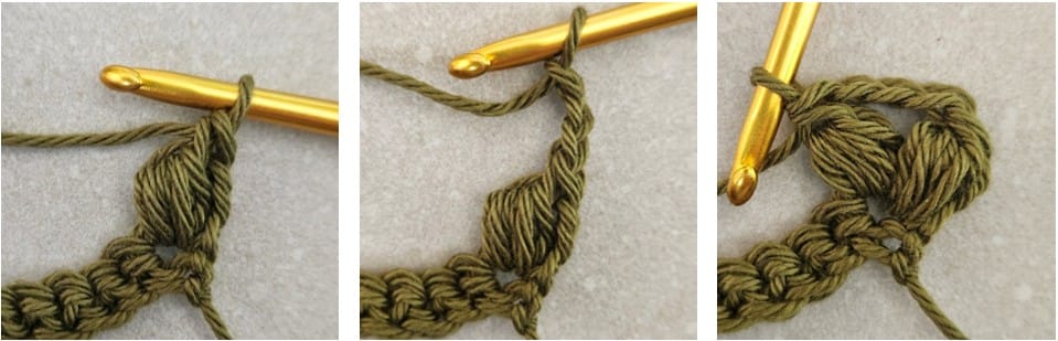 how to crochet the wide v puff stitch