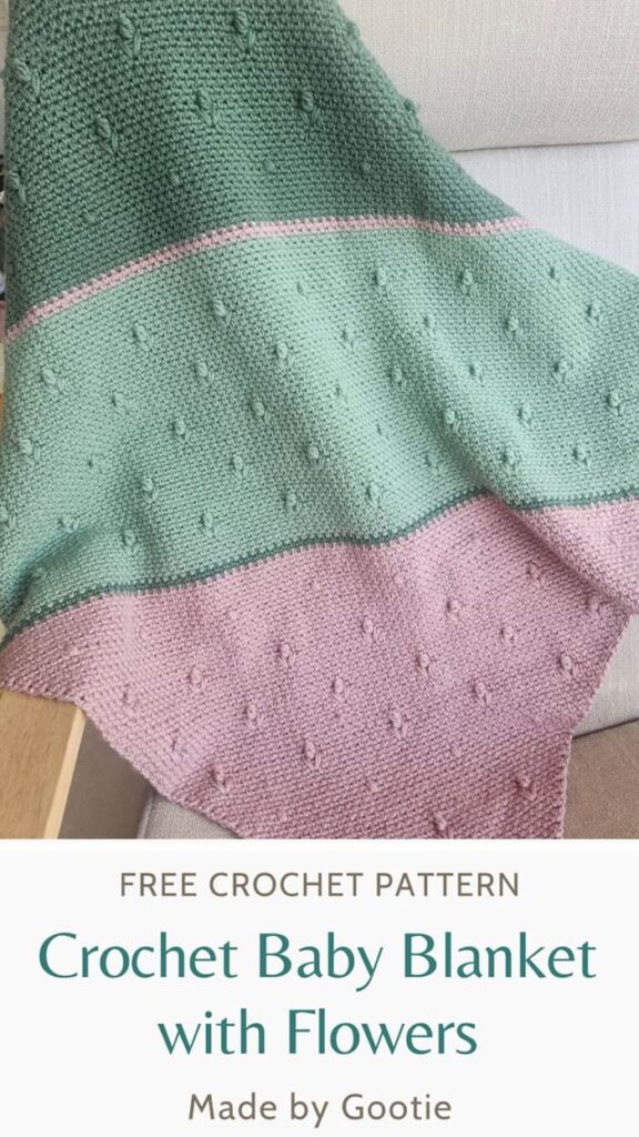 crochet baby blanket with flowers