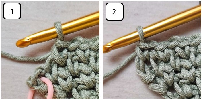 how to c2c moss stitch decrease