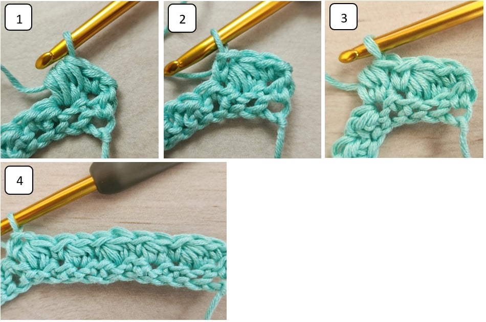 row 1 crochet berry stitch blanket